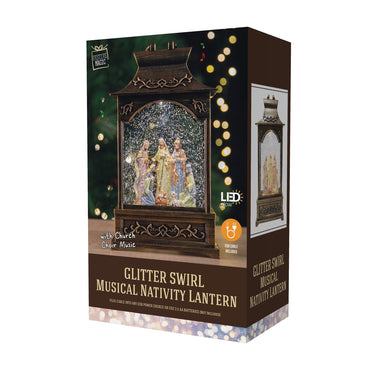 Glitter Swirl Nativity Lantern