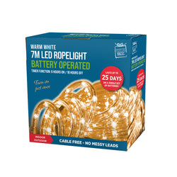 7m timer bat op LED Rope Light