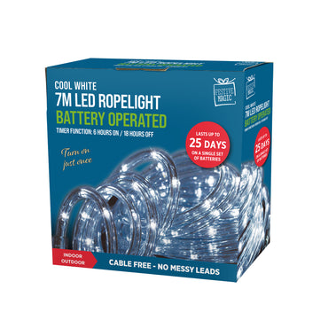 7m timer bat op LED Rope Light
