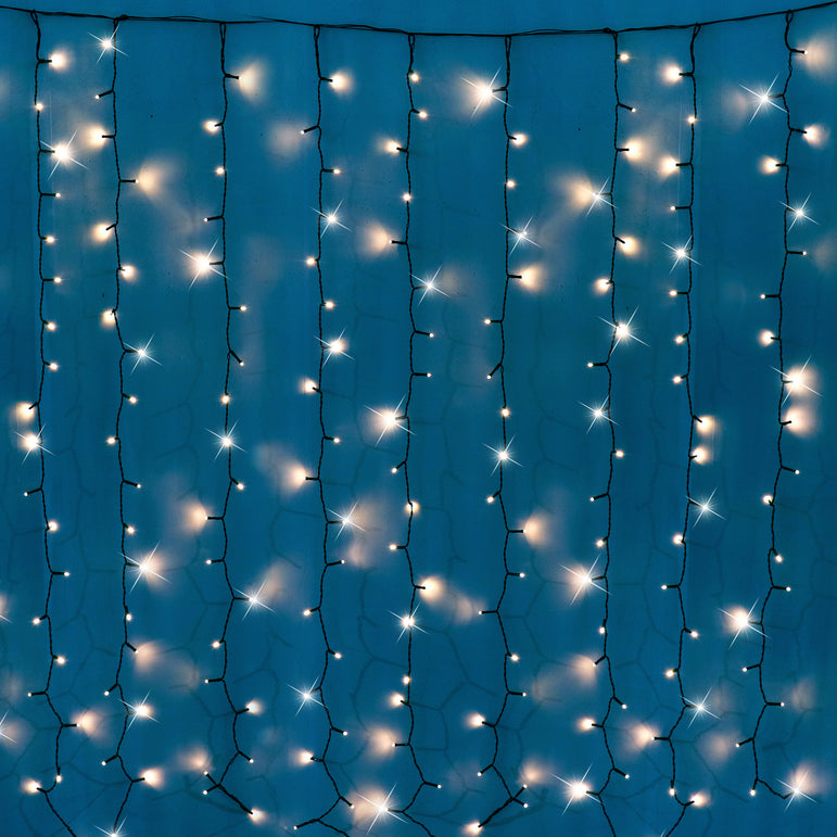 200 LED Curtain Timer Lights