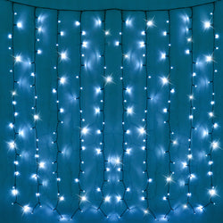 200 LED Curtain Timer Lights