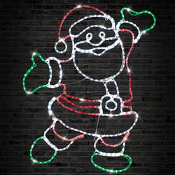 Happy Santa Twinkle LED Rope Light