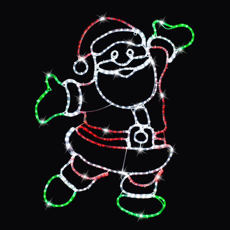 Happy Santa Twinkle LED Rope Light