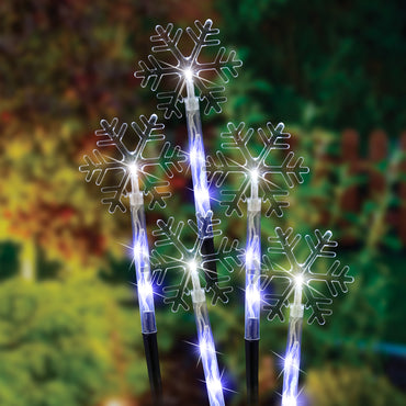 Solar Snowflake Path Lights (5 Pack)