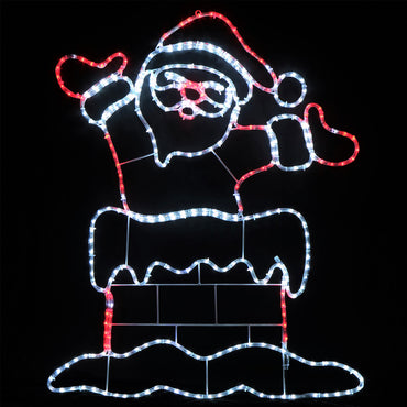 LED Rope Light Santa Chimney