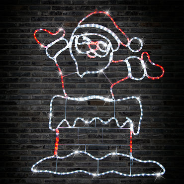 LED Rope Light Santa Chimney