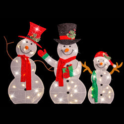 Led Tinsel snowman family