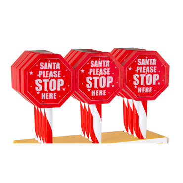 Solar Santa Stop Sign Stake (45cm)