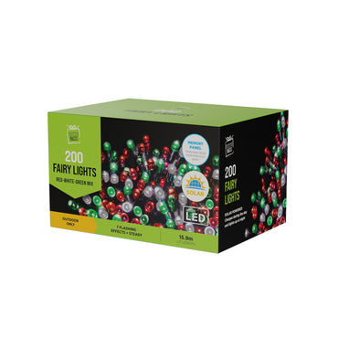 Solar LED's Festive R/W/G (200pc)