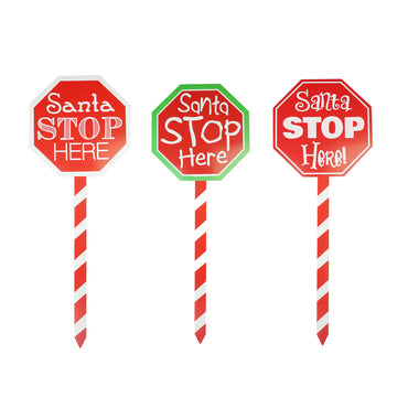 Santa Stop Here Stake (80cm)