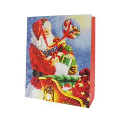 Santa Clause Glitter Large Gift Bag