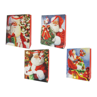 Santa Clause Glitter Large Gift Bag