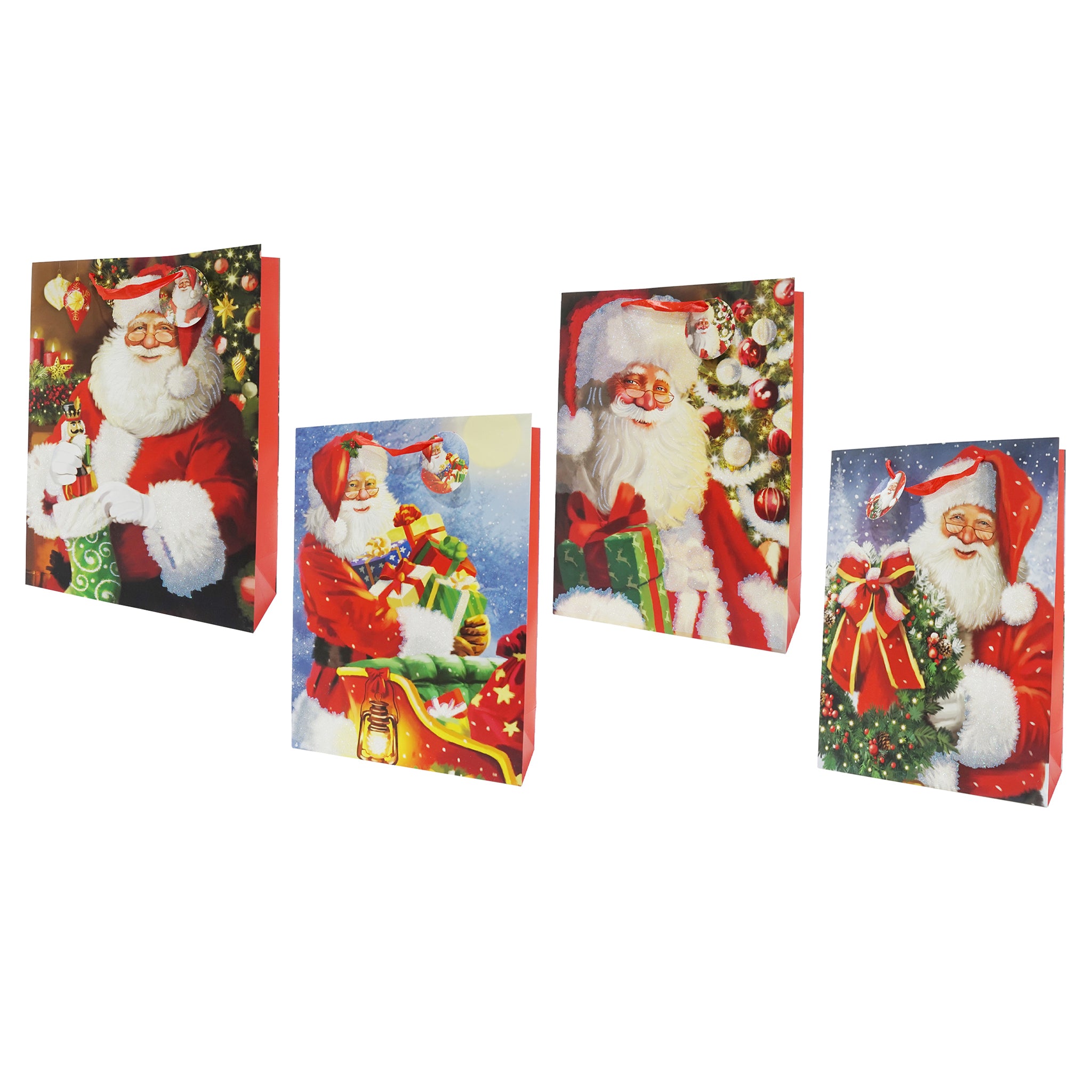 Santa Claus Glitter XL Gift Bag