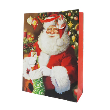 Santa Claus Glitter XL Gift Bag
